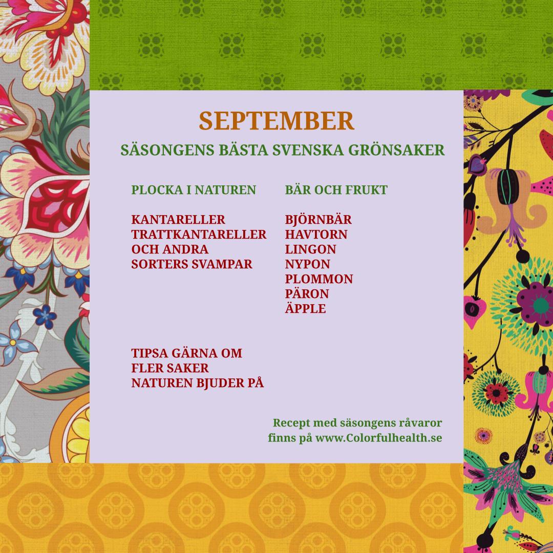 Säsongens bästa grönsaker i September - Colorful Health